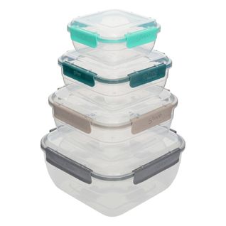 Lot De 4 Boîtes "klic"caré En Plastique