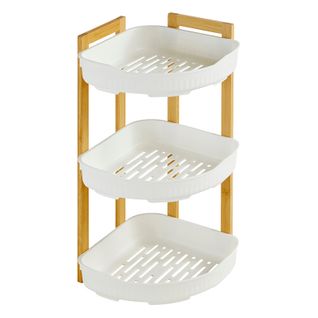 Etagère D'angle 3 Niveaux Blanc Bambou Natureo 5five