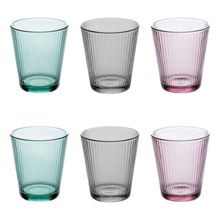 Lot De 6 Gobelets En Verre "maleau" 24cl Multicolore