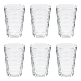 Lot De 6 Gobelets En Verre "viteau" 20cl Transparent
