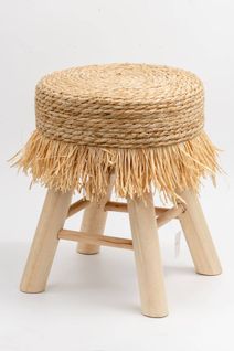 Tabouret "gimpo" Pin Beige D30x40cm