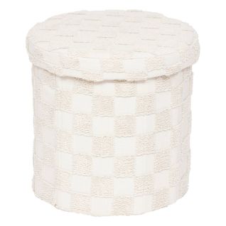 Pouf Pliant "pasti" Blanc D38x38cm