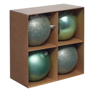 Déco De Sapin Lot De 4 Boules De Noël Gm D 10 Cm - Vert Amande