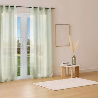 Rideau Voilage à Oeillets "étamine" 140x240cm Vert Céladon