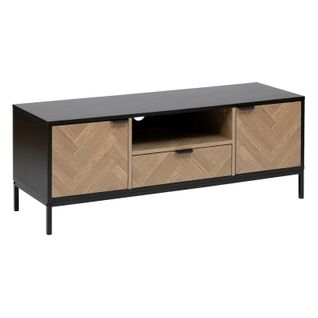 Meuble TV 2 Portes 1 Tiroir Chevrons