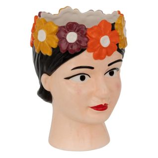Vase Tête Femme "yucatan" 18cm Multicolore