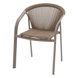 Fauteuil De Jardin Empilable "riu" Cappucino et Café Aluminium