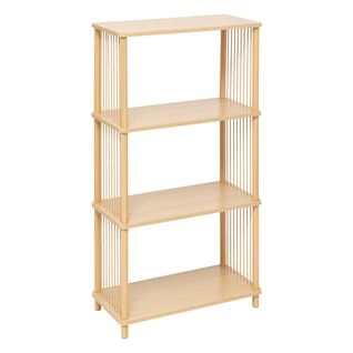 Meuble Etagère En Bois Et Acier 4 Niveaux Beige H 110 Cm