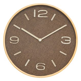 Pendule Murale Marron Tonka Effet Tissé D 30 Cm