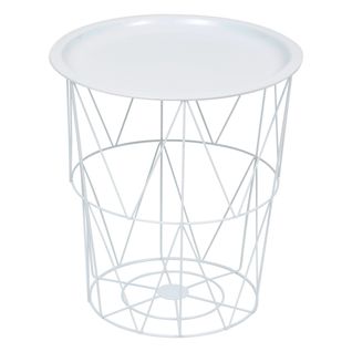 Table à Café Table D'appoint En Métal Blanc D 37 Cm