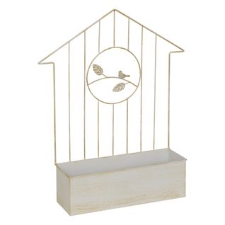 Jardinière Murale En Fer Blanc Patine Mordorée H 59.5 Cm