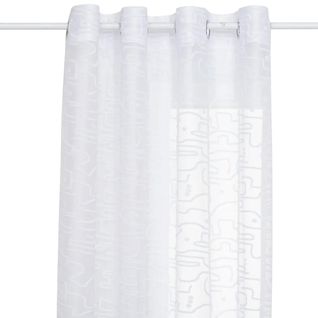 Rideau Voilage Motifs Abstraits "lazi" 140x240cm Blanc