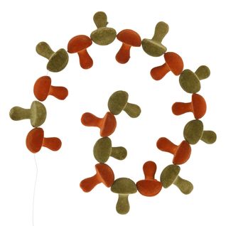 Guirlande De Noël Champignons En Velours Orange Et Vert L 180 Cm