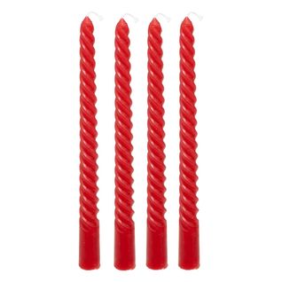 Lot De 4 Bougies Bâton "hugo" 180g Rouge
