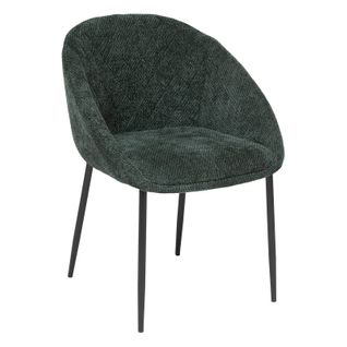 Chaise Seliso Tissu Chenille Vert Cèdre Pieds Métal