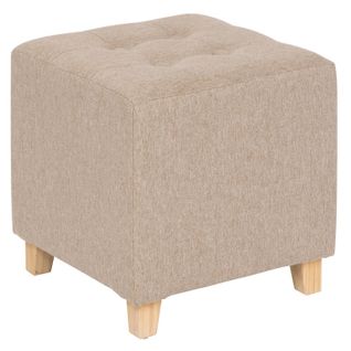 Pouf Carré En Tissu Leandre - Beige
