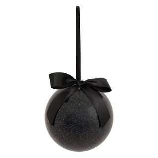 Déco Sapin Boule De Noël Noir Pailleté D 9 Cm