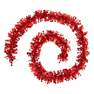 Guirlande De Noël Large 10 Cm Rouge Déco Hexagones  Longueur 2 Mètres