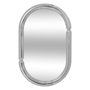 Miroir ovale H. 55 cm MICAELA Argenté