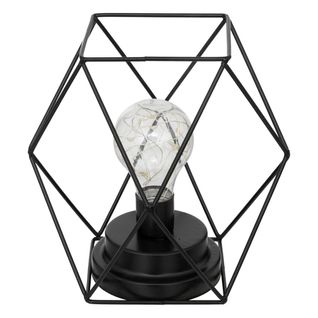 Lampe En Métal Noir "madi" H18cm