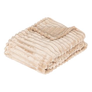 Plaid Côtelé Flanelle Fourrure 130 X 170 Cm