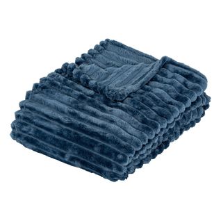 Plaid Côtelé Flanelle Fourrure 130 X 170 Cm