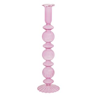 Bougeoir Chandelier En Verre Coloré H 30.5 Cm