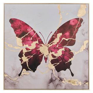 Toile Imprimée Papillon Hilo 60x60 Cm - Rose