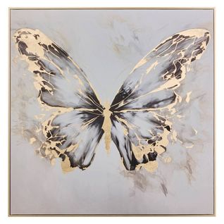 Toile Imprimée Papillon Hilo 60x60 Cm - Gris