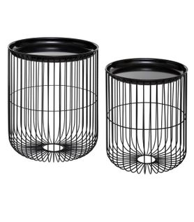 Lot De 2 Tables D'appoint En Métal Filaire Noir