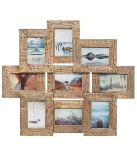 Cadre Pêle-mêle Multivues 9 Photos En Bois De Manguier 69 X 60 Cm