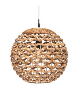 Luminaire Suspension En Fibre Naturelle D 38 Cm