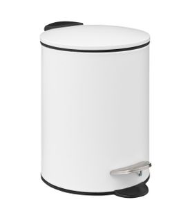 Poubelle De Salle De Bain En Métal Blanc Soft Close 3 L