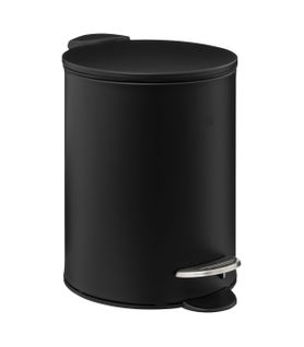 Poubelle De Salle De Bain En Méta Noir Soft Close 3 L