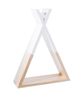 Étagère Murale Enfant Forme Tipi En Bois Beige Et Blanc H 39 Cm