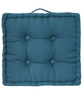 Coussin De Sol  En Coton Bleu 40 X 40 Cm