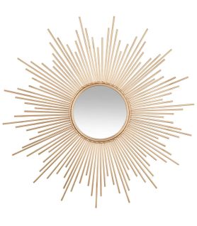 Grand Miroir Soleil En Métal Doré D 99 Cm