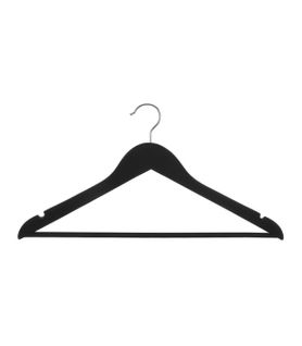 Lot De 3 Cintres Noirs En Bois Avec Revêtement Soft Touch Anti Glisse