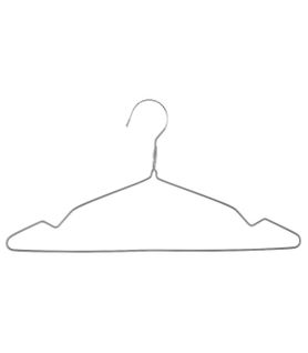 Lot De 10 Cintres Gris Clair En  Métal Et  Pvc