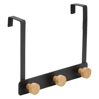 Patère de porte 3T  Noir / Naturel