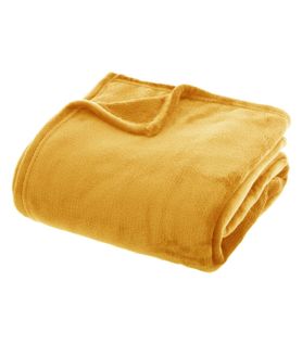 Plaid 180 X 230 Cm Flanelle - Jaune Ocre