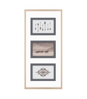 Cadre Pêle-mêle Multivues 3 Photos En Bois Et Verre 24 X 51 Cm