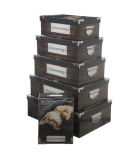 Lot De 6 Boites De Rangement Avec Coins En Métal