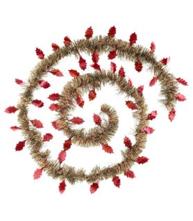 Guirlande De Noël Large 15 Cm Déco Feuilles De Houx Longueur 2 Mètres