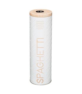 Boîte à Spaghettis Avec Doseur En Métal Blanc Déco Relief Beige