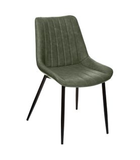 Chaise De Table Assise Vert Kaki Et Pieds En Métal
