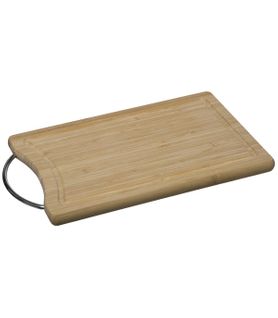 Planche à Découper En Bambou Avec Poignée En Acier 32 X 20 Cm