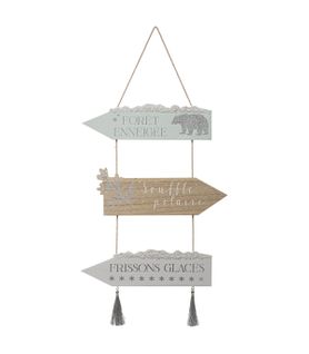 Déco De Noël Pancarte En Bois à Suspendre H 50 Cm