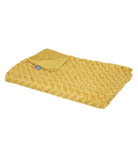 Plaid Ocre En Fourrure Bouclée 120 X 160 Cm