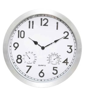 Pendule Horloge Murale Outdoor En Alu Et Verre D 40 Cm